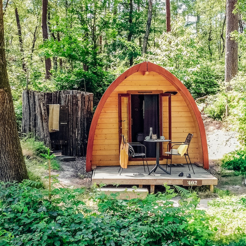 Overnachting Veluwe in Bush Pod